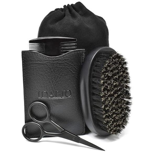 Beard Brush and Comb Set for Men Grooming with Natural Boar Bristle Beard Brush - Picture 7 of 7